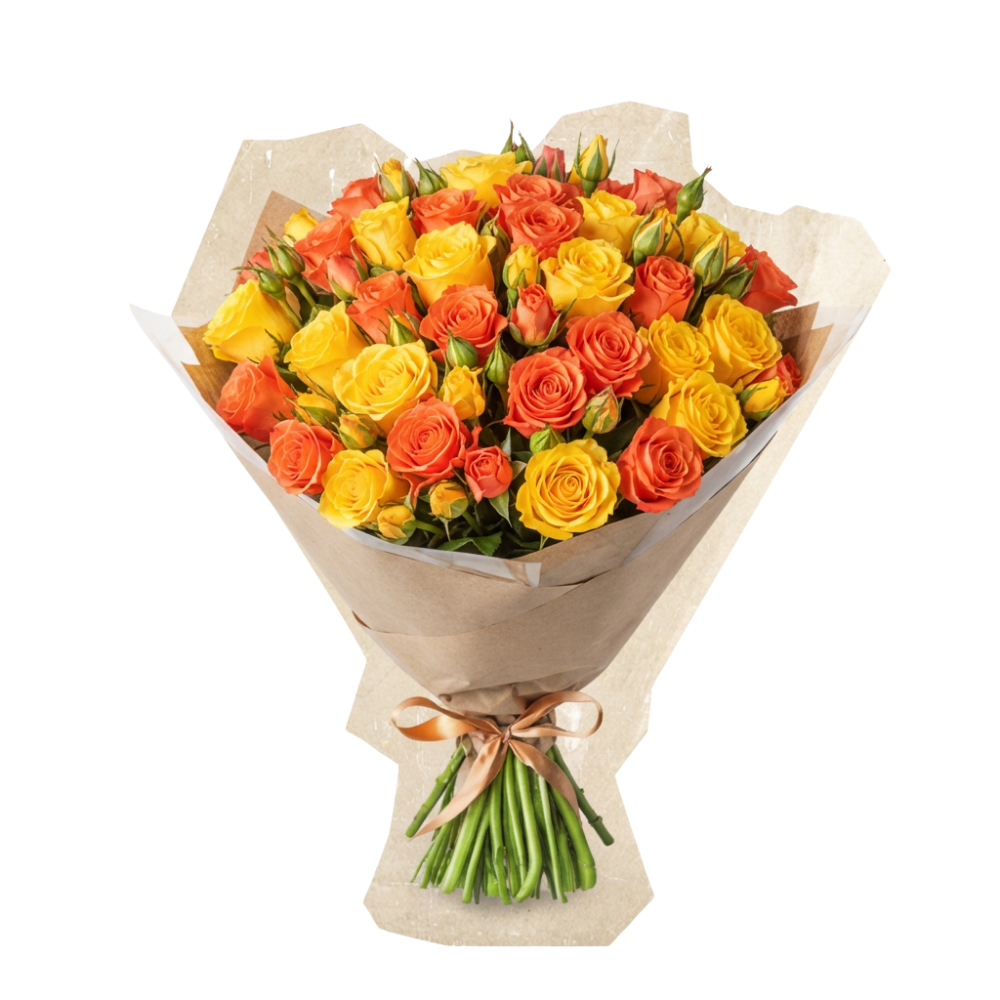 30 gelb orange Rosen - Blume Ideal