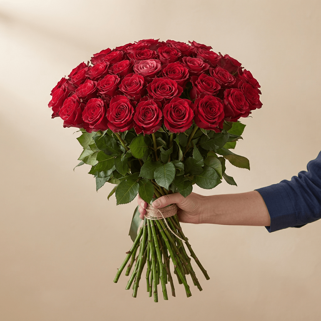 50 rote Rosen - Blume Ideal