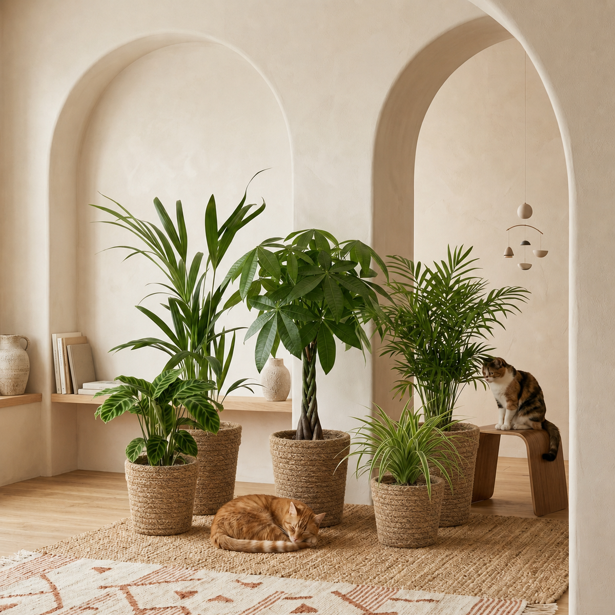 Plantenset "Katzenliefhebber" | 4-delige set | ca. 30-45 cm | Ø 12-15 cm pot