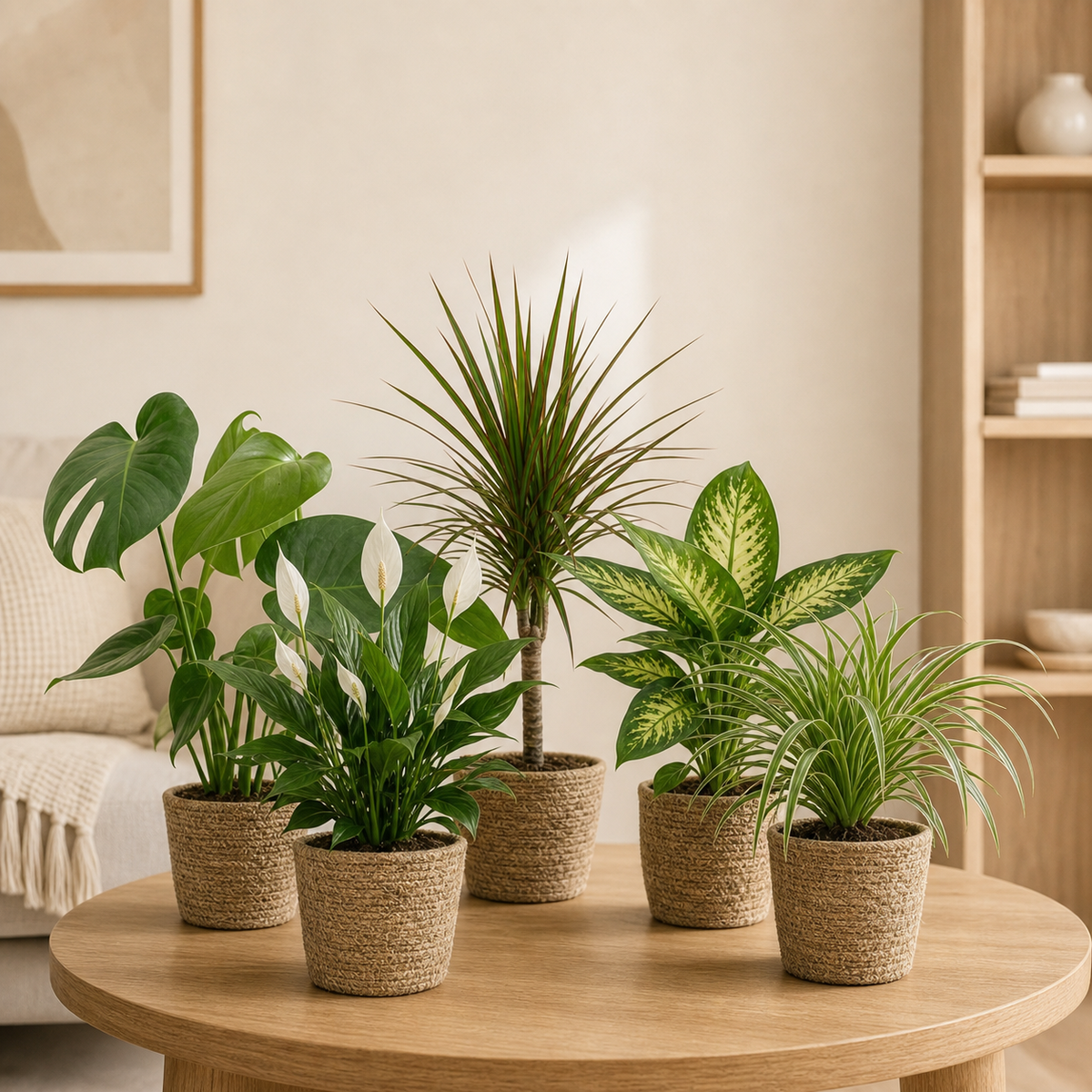 Luchtzuiveraar plantenset | 3-delige set | ca. 40-70 cm | Ø 12-15 cm pot