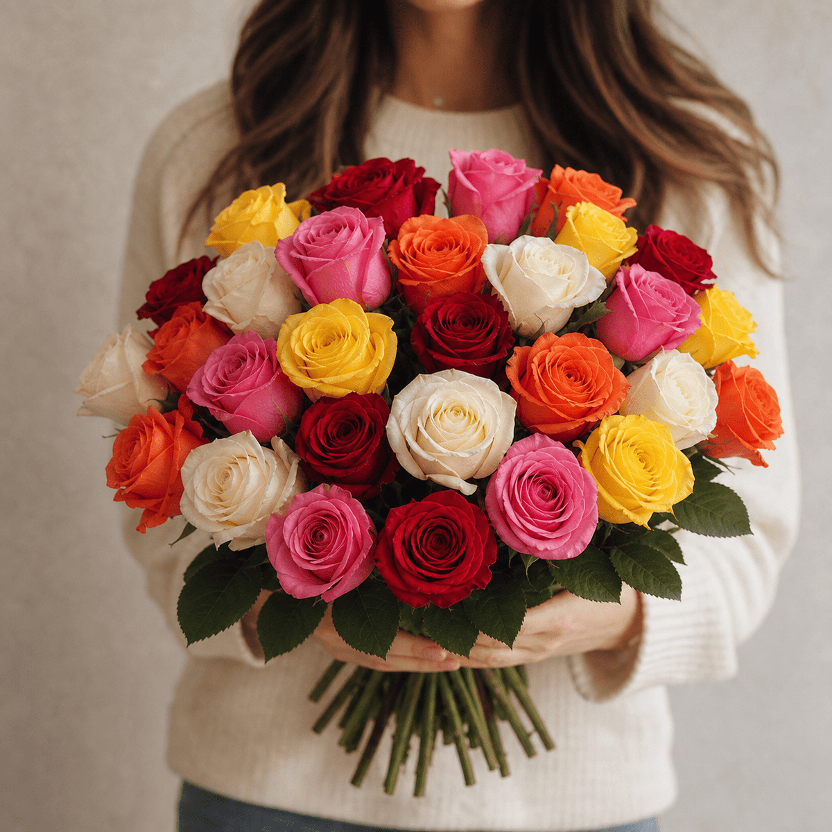 60 bunte Rosen - Blume Ideal