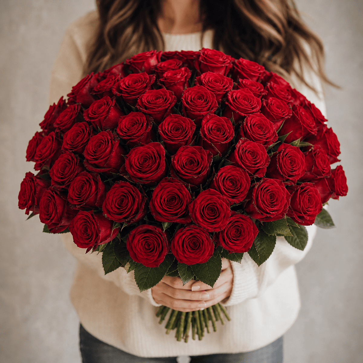 60 rote Rosen "Perfekter Liebesbeweis" - Blume Ideal