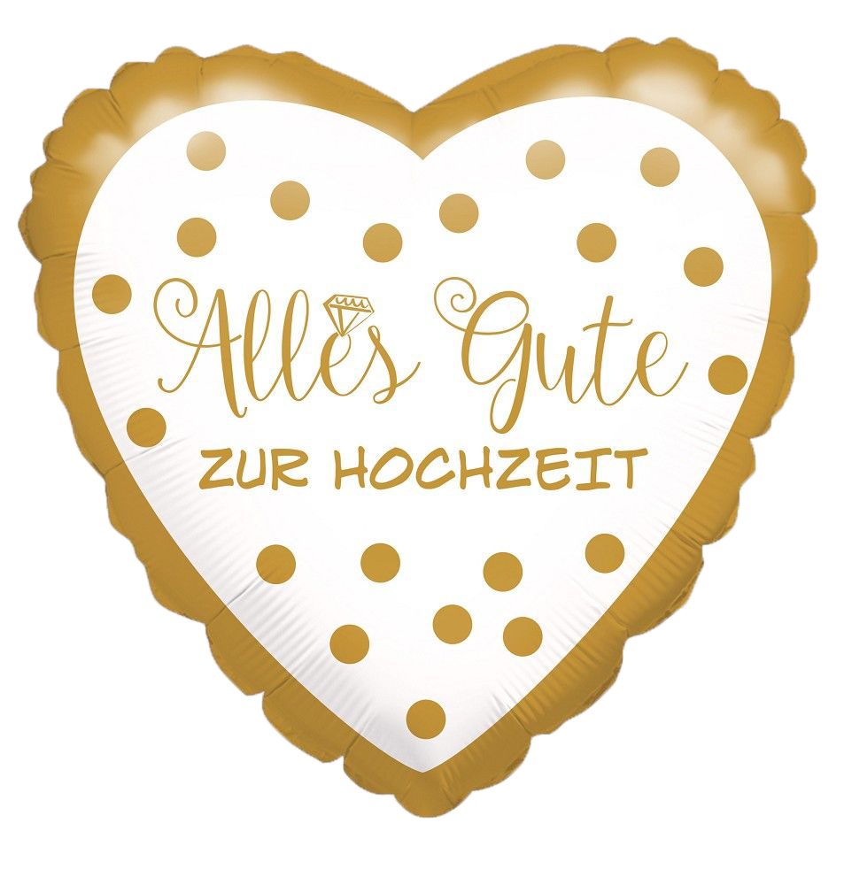 Heliumballon - Alles Gute zur Hochzeit I Wit-Goud