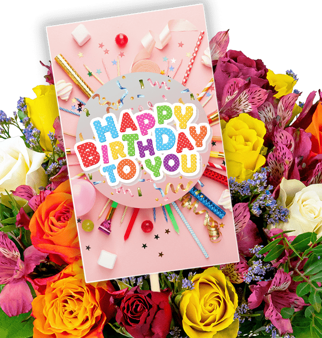 Happy Birthday - Blumenstecker - Blume Ideal