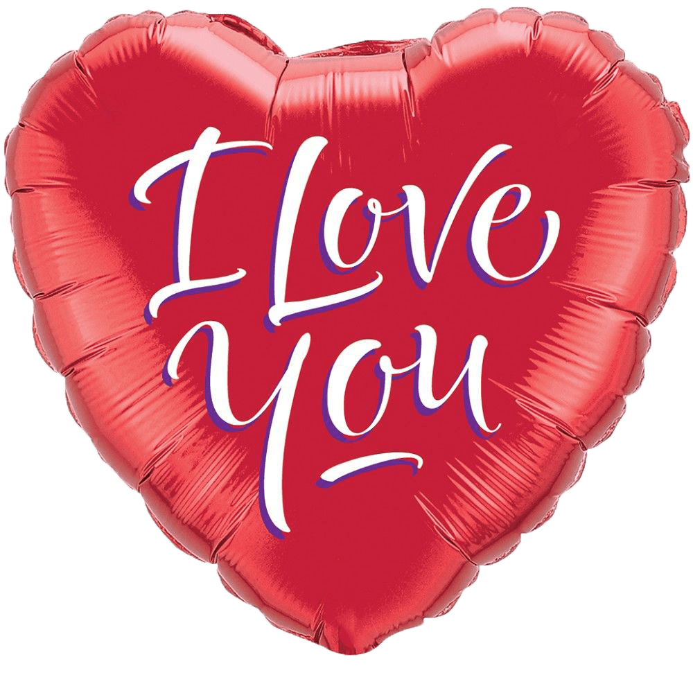 Heliumballon - I Love You I Rot - Herz - Blume Ideal