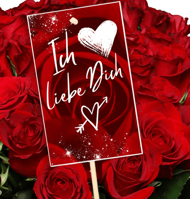 Ich liebe Dich - Blumenstecker - Blume Ideal