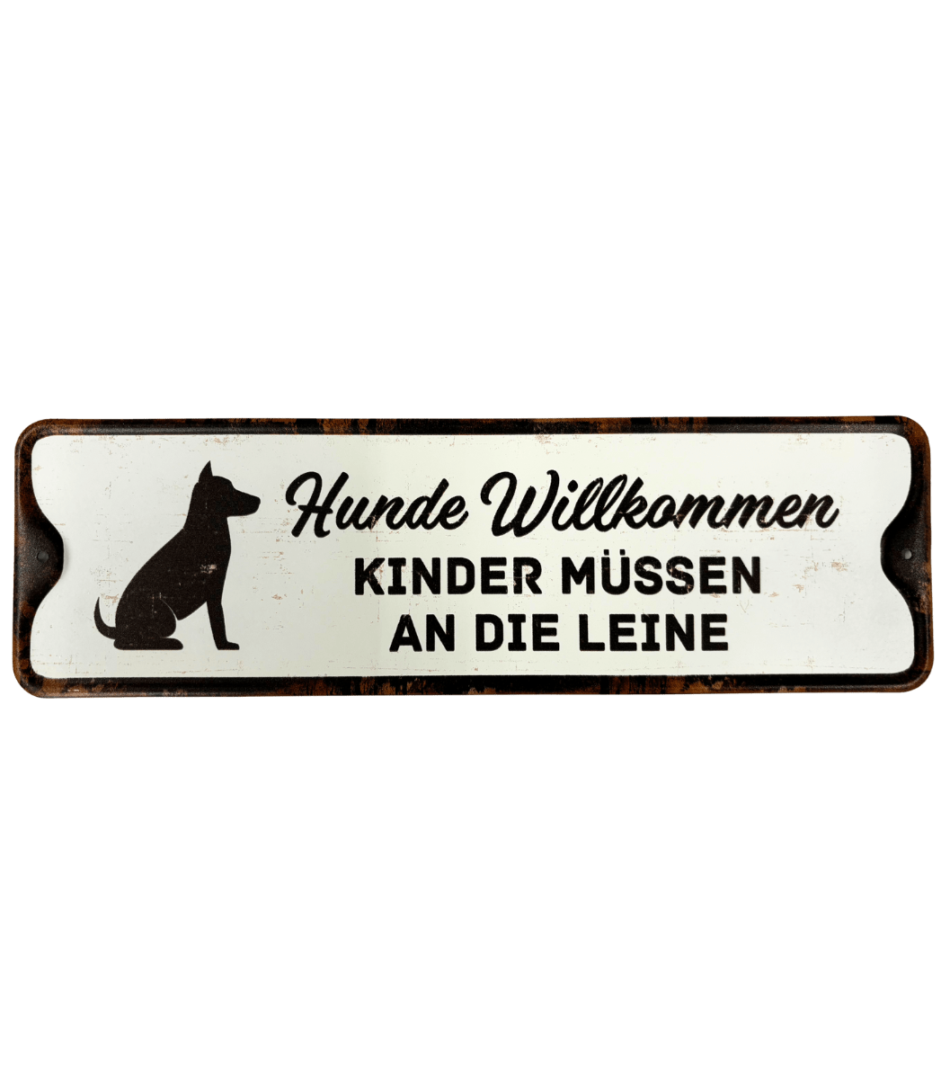 Schild "Hunde willkommen" - Blume Ideal